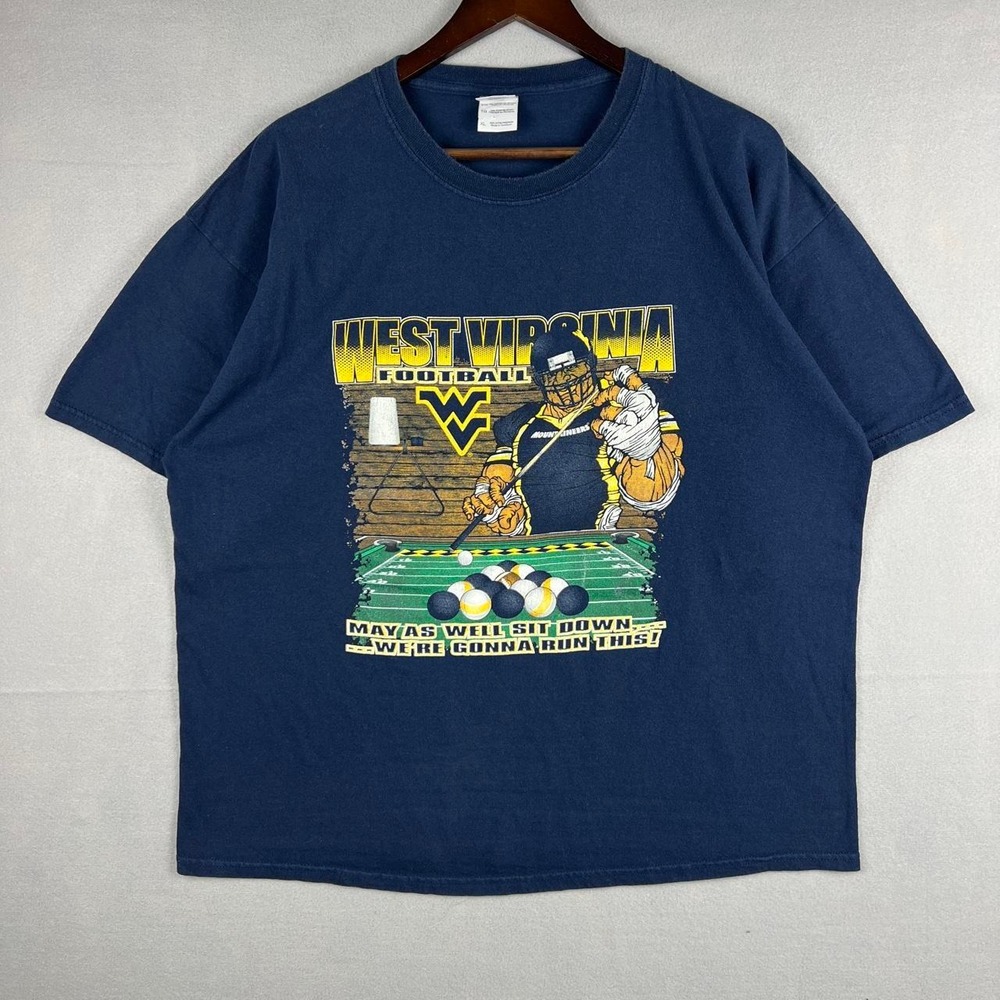 University of West Virginia Football Blue Collegiate Tee Shirt XL